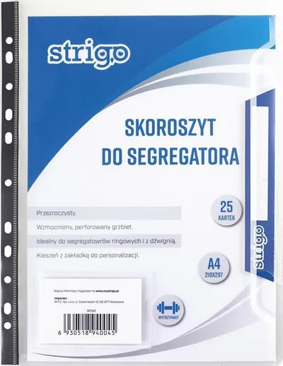 Dosje plastike Strigo për klasorë, transparente - 1