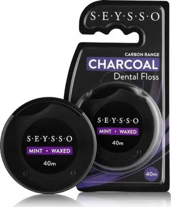 Fije dentare Seysso Carbon Black, me karbon të aktivizuar, 40 m, e zezë