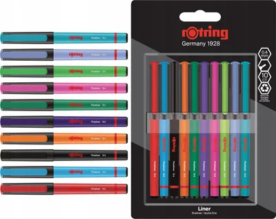 Stilolaps fibër Rotring Fineliner, 0.4 mm, set 4 copa Fun Colors - 2