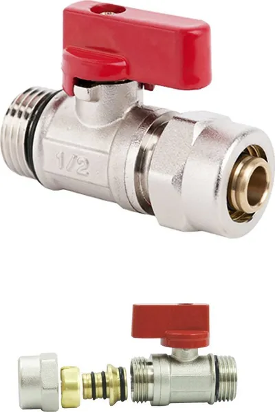 Valvul mini me top Arco, 1/2" M x 16, e kuqe - 2