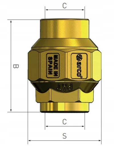 Valvul njëkahëshe Arco STOP, 2 1/2", bronz - 3