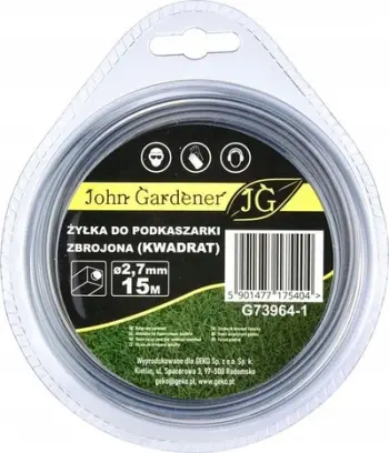 Fije prerëse për trimer John Gardener, 2.7 mm, 15 m, katrore e forcuar