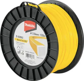 Fije katrore prerëse për makinë kositëse Makita, 3 mm x 132 m, e verdhë
