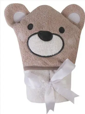 Peshqir me kapuç Babymatex Jimmy Bear, 80x80 cm, pambuk, bezhë