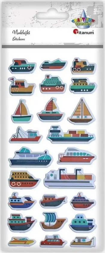Ngjitëse 3D Titanum Convex Soft Stickers Ships Mix, set 24 copë, shumëngjyrëshe