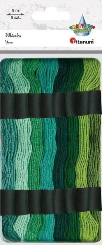Fije qëndisjeje Titanum Embroidery Floss Tone, set 8 ngjyra, 8 m, jeshile