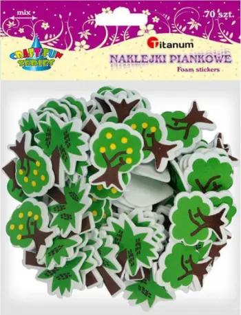 Ngjitëse dekorative Titanum Foam Stickers Trees, 70 copë