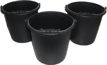 Kovë plastike ndërtimi, 20L, me dorezë, e zezë