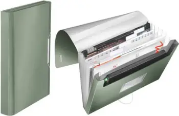 Dosje projektuale LEITZ Style 3957-00-53, A4, 6 ndarje, jeshile celadon