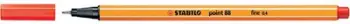 Stilolaps fineliner Stabilo Point 88 88/48, majë e hollë, ngjyrë carmine