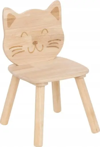 Karrige për fëmijë Atmosphera Cat Pia, dru rubberwood, natyrale