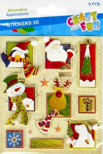Ngjitëse 3D dekorative Craft with Fun Christmas 480410, motive Krishtlindjesh, shumëngjyrëshe