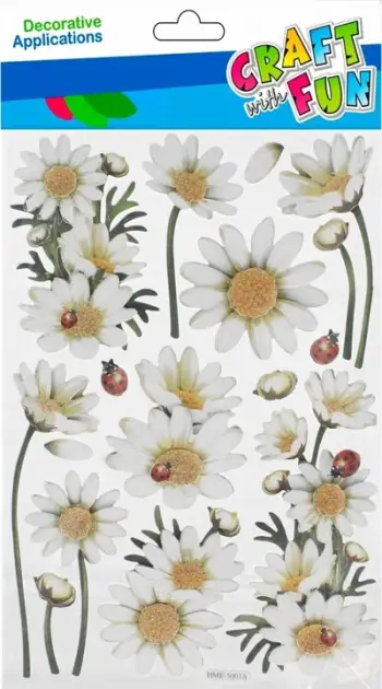 Ngjitëse dekorative Craft with Fun Chamomile, ornamente lule, shumëngjyrëshe