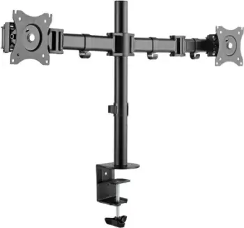 Krah monitori AlzaErgo Arm D35B, për 2 monitorë deri 27", alumini, i zi