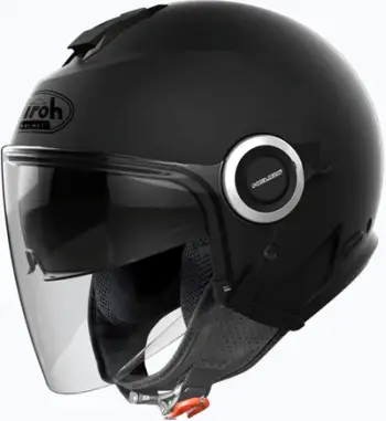 Helmetë moto Airoh Helios Color, open face, madhësia M, e zezë mat