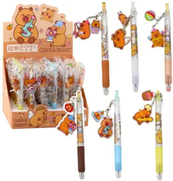 Stilolaps gel Capybara Keychain, bojë blu, 14.5cm, dizajn i përzier
