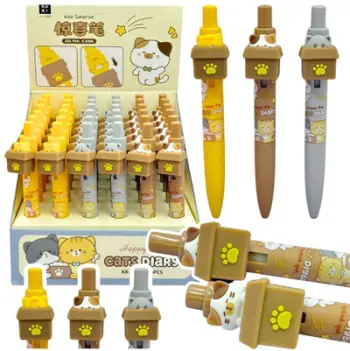 Stilolaps gel BC Mini Adopt a Cat, majë e imët, mekanizëm me tërheqje, shumëngjyrësh