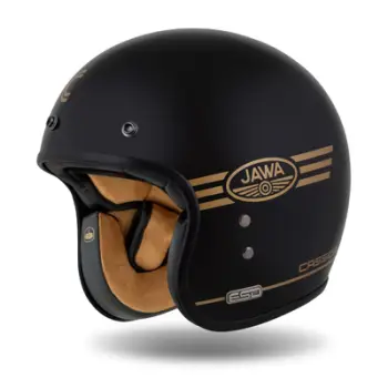 Helmetë moto CASSIDA Eso Jawa Pérák, fiberglas, ECE 22.06, e zezë perlë ari, 2XL