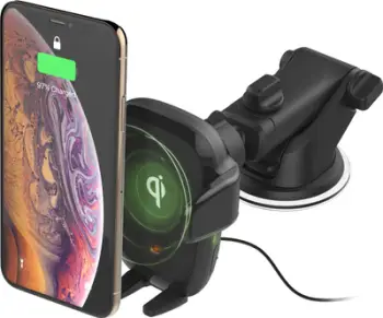 Mbajtëse telefoni për makinë iOttie Auto Sense, karikim wireless 10W, montim në pult, e zezë