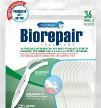 Fijëdhëmbësa Biorepair Blanx Flosser, 36 copë, me aromë mente