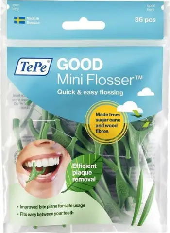Fijëdhëmbëse dentare TePe Mini Flosser, 36 copë, pa Teflon