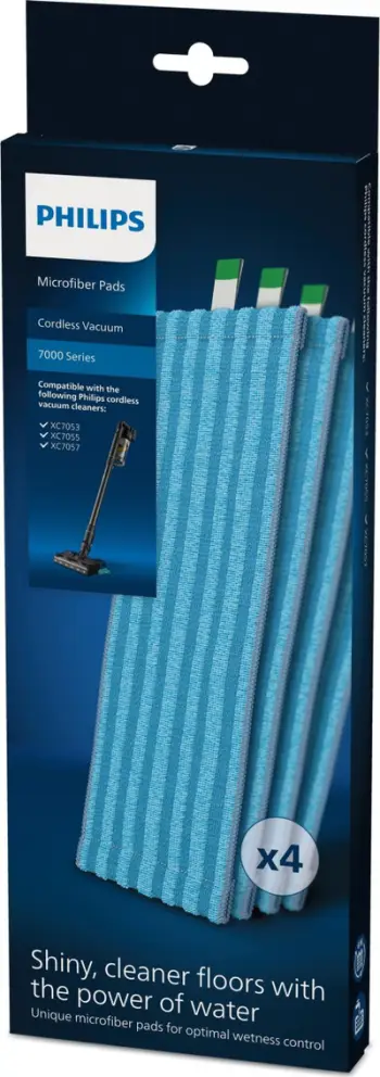 Peshqirë zëvendësues për fshesë me korrent Philips XV1670/02, 4 copë, mikrofibër, blu