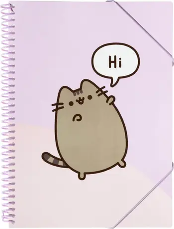 Dosje Pusheen A4, me elastik, 30 xhepa transparentë, shumëngjyrëshe