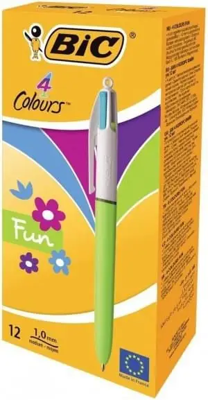 Stilolaps me bojë Bic Fashion Fun, ballpoint, 4 ngjyra, shumëngjyrësh
