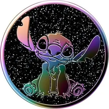 Mbajtëse telefoni PopSockets Oil Slick Stitch Enamel PopGrip, ngjitëse, shumëngjyrëshe