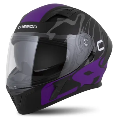 Helmetë moto Cassida Orbit Multivers, full face, XXL, e zezë matte vjollcë gri e bardhë - 1