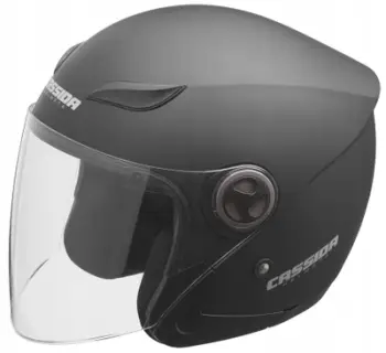 Helmetë moto Cassida Sun Visor, për motoçikletë dhe skuter, me vizor dielli, e zezë