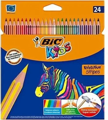 Ngjyra druri Bic Eco Evolution Stripes, 18+6 ngjyra