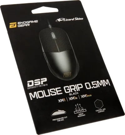 Ngjitëse grip për maus Endgame Gear XM1 Lizard Skins DSP, DuraSoft Polymer, kundër rrëshqitjes, e zezë - 1