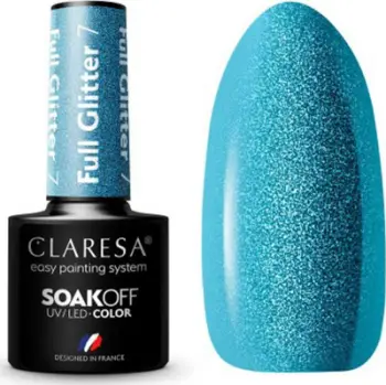 Llak hibrid thonjsh Claresa Full Glitter 7, 5g, me shkëlqim