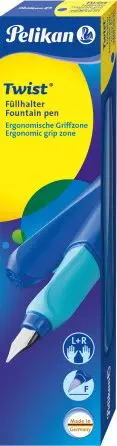 Stilolaps me bojë Pelikan Twist, medium, me fishek boje, blu e errët
