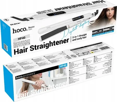 Piaster flokësh Hoco HP40, 120°C 230°C, display digjital, e bardhë - 4