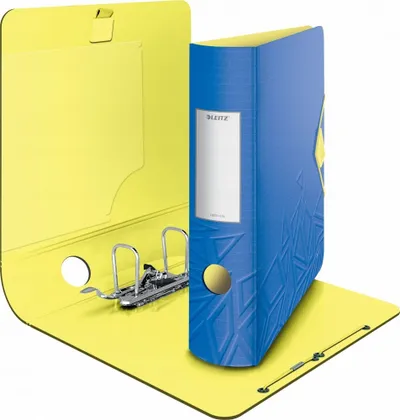 Dosje unazë Leitz 180° Active Urban Chic A4, shpinë e lakuar 82mm, mbyllje me elastik, blu - 1