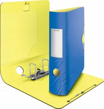 Dosje unazë Leitz 180° Active Urban Chic A4, shpinë e lakuar 82mm, mbyllje me elastik, blu