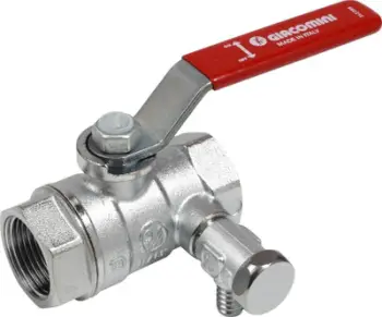 Valvul sferike Giacomini R250DS, 3/4", lidhje femër femër, e kuqe