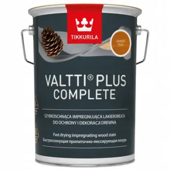 Llak lazurë për dru Tikkurila Valtti Plus Complete, 5L, Amber Teak