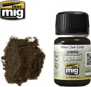 Pigment për modelizim Ammo by Mig Farm Dark Earth, 35ml, ngjyrë kafe e errët