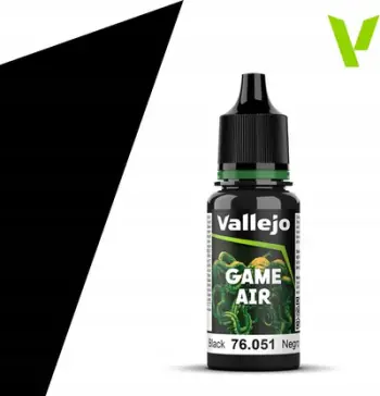 Ngjyrë akrilike për airbrush Vallejo Game Air VJP76051, 18ml, e zezë