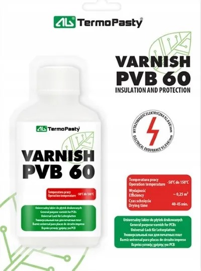 Llak mbrojtës AG TermoPasty PVB 60, 50ml, me furçë, transparent - 4