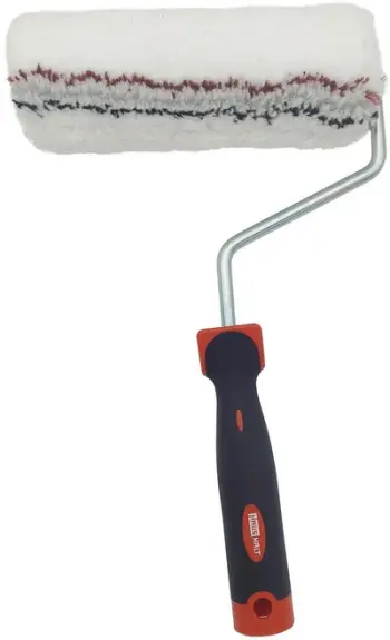 Rul boje Haushalt Microfiber, 18 cm, me dorezë, i bardhë
