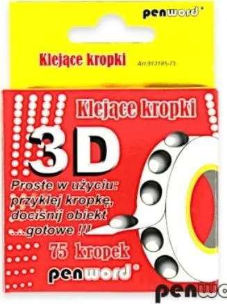 Pika ngjitëse 3D Penword, transparente, 75 copë - 1