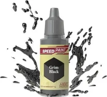 Ngjyrë akrilike për miniatura Army Painter Speedpaint Grim Black, 18ml, e zezë