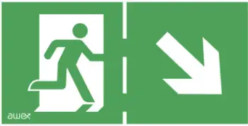 Piktogram emergjent AWEX PS23 Man in door, 125 x 250mm, jeshile bardhë