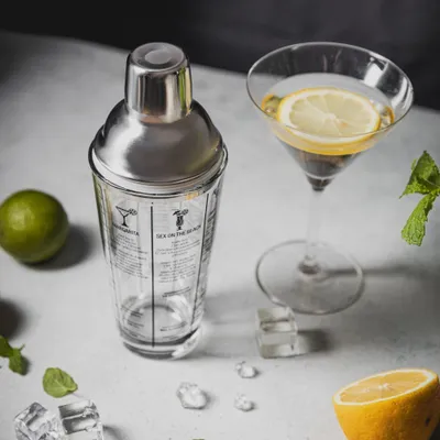 Shaker koktejli Klausberg, xhami, 400 ml, me receta, transparent - 4