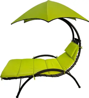 Karrige shtrirëse Saska Garden Bergamo, me paravend dielli, 200x125x180cm, lime