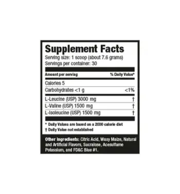 Aminoacide Ultimate Nutrition BCAA Powder, 12000 30 serv, 228g, Blue Raspberry